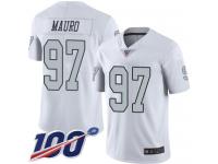 #97 Limited Josh Mauro White Football Men's Jersey Oakland Raiders Rush Vapor Untouchable 100th Season