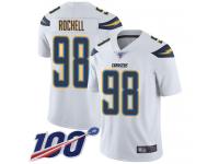 #98 Limited Isaac Rochell White Football Road Youth Jersey Los Angeles Chargers Vapor Untouchable 100th Season