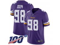 #98 Limited Linval Joseph Purple Football Home Men's Jersey Minnesota Vikings Vapor Untouchable 100th Season