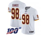 #98 Limited Matt Ioannidis White Football Road Men's Jersey Washington Redskins Vapor Untouchable 100th Season