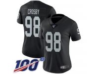 #98 Limited Maxx Crosby Black Football Home Women's Jersey Oakland Raiders Vapor Untouchable 100th Season