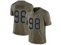 #98 Limited Maxx Crosby Olive Football Men's Jersey Oakland Raiders 2017 Salute to Service