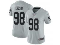 #98 Limited Maxx Crosby Silver Football Women's Jersey Oakland Raiders Inverted Legend