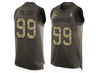 #99 Jerry Tillery Green Football Men's Jersey Los Angeles Chargers Salute to Service Tank Top