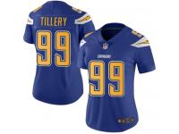 #99 Limited Jerry Tillery Electric Blue Football Women's Jersey Los Angeles Chargers Rush Vapor Untouchable