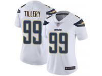 #99 Limited Jerry Tillery White Football Road Women's Jersey Los Angeles Chargers Vapor Untouchable