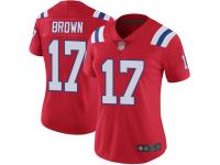 Antonio Brown Women's Limited Red Jersey Football New England Patriots Vapor Untouchable Alternate #17