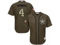 Astros #4 George Springer Green Salute to Service Stitched Baseball Jersey