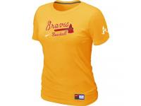 Atlanta Braves Nike Women Short Sleeve Practice T-Shirt Yellow