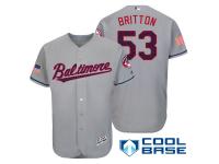Baltimore Orioles #53 Zach Britton Gray Stars & Stripes 2016 Independence Day Cool Base Jersey