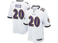 Baltimore Ravens #20 White Ed Reed Men's Game Jersey