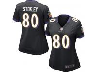 Baltimore Ravens Brandon Stokley Women's Alternate Jersey - Black Nike NFL #80 Game