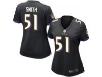 Baltimore Ravens Daryl Smith Women's Alternate Jersey - Black Nike NFL #51 Game