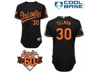 Black Chris Tillman Men #30 Majestic MLB Baltimore Orioles Cool Base Alternate Jersey