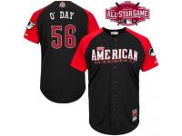 Black Darren O'Day Men #56 Majestic MLB Baltimore Orioles American League 2015 All-Star BP Jersey