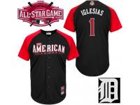 Black Jose Iglesias Men #1 Majestic MLB Detroit Tigers American League 2015 All-Star BP Jersey