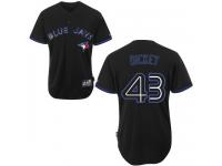 Black R.A. Dickey Men #43 Majestic MLB Toronto Blue Jays Fashion Jersey
