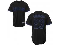 Black Ryne Sandberg Men #23 Majestic MLB Chicago Cubs Fashion Jersey