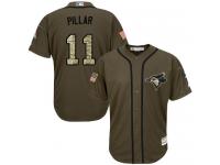 Blue Jays #11 Kevin Pillar Green Salute to Service Stitched Baseball Jersey