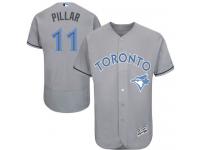 Blue Jays #11 Kevin Pillar Grey Flexbase Authentic Collection 2016 Father Day Stitched Baseball Jersey