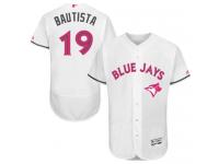 Blue Jays #19 Jose Bautista White Flexbase Authentic Collection 2016 Mother Day Stitched Baseball Jersey