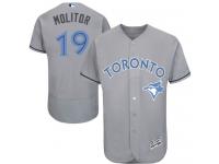 Blue Jays #19 Paul Molitor Grey Flexbase Authentic Collection 2016 Father Day Stitched Baseball Jersey