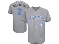 Blue Jays #2 Troy Tulowitzki Grey Flexbase Authentic Collection 2016 Father Day Stitched Baseball Jersey