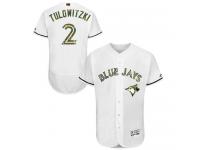 Blue Jays #2 Troy Tulowitzki White Flexbase Authentic Collection 2016 Memorial Day Stitched Baseball Jersey