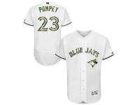 Blue Jays #23 Dalton Pompey White Flexbase Authentic Collection 2016 Memorial Day Stitched Baseball Jersey