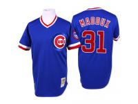 Blue Throwback Greg Maddux Men #31 Mitchell And Ness MLB Chicago Cubs Jersey