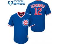 Blue Throwback Kyle Schwarber Men #12 Majestic MLB Chicago Cubs Cooperstown Jersey