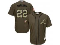 Braves #22 Nick Markakis Green Salute to Service Stitched Baseball Jersey