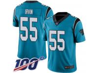 Bruce Irvin Youth Blue Limited Jersey #55 Football Alternate Carolina Panthers 100th Season Vapor Untouchable