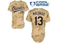 Camo Manny Machado Men #13 Majestic MLB Baltimore Orioles Commemorative Military Day Cool Base Jersey