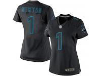 Carolina Panthers Cam Newton Women's Jersey - Black Impact Nike NFL #1 Game