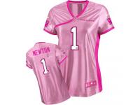 Carolina Panthers Cam Newton Women's Jersey - Pink Be Luv'd Nike NFL #1 Game