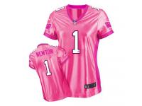 Carolina Panthers Cam Newton Women's Jersey - Pink New Be Luv'd Nike NFL #1 Game