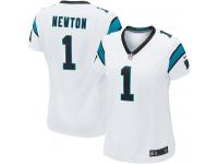 Carolina Panthers Cam Newton Women's Road Jersey - White Nike NFL #1 Game