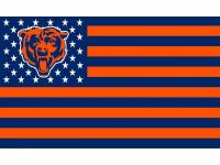Chicago Bears NFL American Flag 16in x 24in
