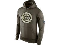 Chicago Cubs MLB Nike Olive Salute To Service KO Performance Hoodie