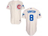 Cream Andre Dawson Men #8 Majestic MLB Chicago Cubs 1969 Turn Back The Clock Jersey