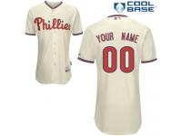 Cream Customized Men Majestic MLB Philadelphia Phillies Cool Base Alternate Jersey