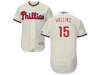 Cream Dave Hollins Men #15 Majestic MLB Philadelphia Phillies Flexbase Collection Jersey