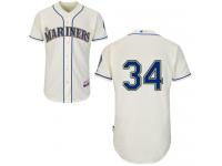 Cream Felix Hernandez Women #34 Majestic MLB Seattle Mariners Cool Base Alternate Jersey