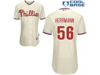 Cream Frank Herrmann Men #56 Majestic MLB Philadelphia Phillies Cool Base Alternate Jersey