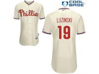 Cream Greg Luzinski Men #19 Majestic MLB Philadelphia Phillies Cool Base Alternate Jersey