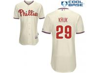 Cream John Kruk Men #29 Majestic MLB Philadelphia Phillies Cool Base Alternate Jersey