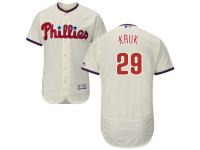 Cream John Kruk Men #29 Majestic MLB Philadelphia Phillies Flexbase Collection Jersey