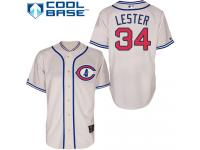 Cream Jon Lester Men #34 Majestic MLB Chicago Cubs 1929 Turn Back The Clock Jersey