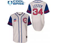 Cream Jon Lester Men #34 Majestic MLB Chicago Cubs 1942 Turn Back The Clock Jersey